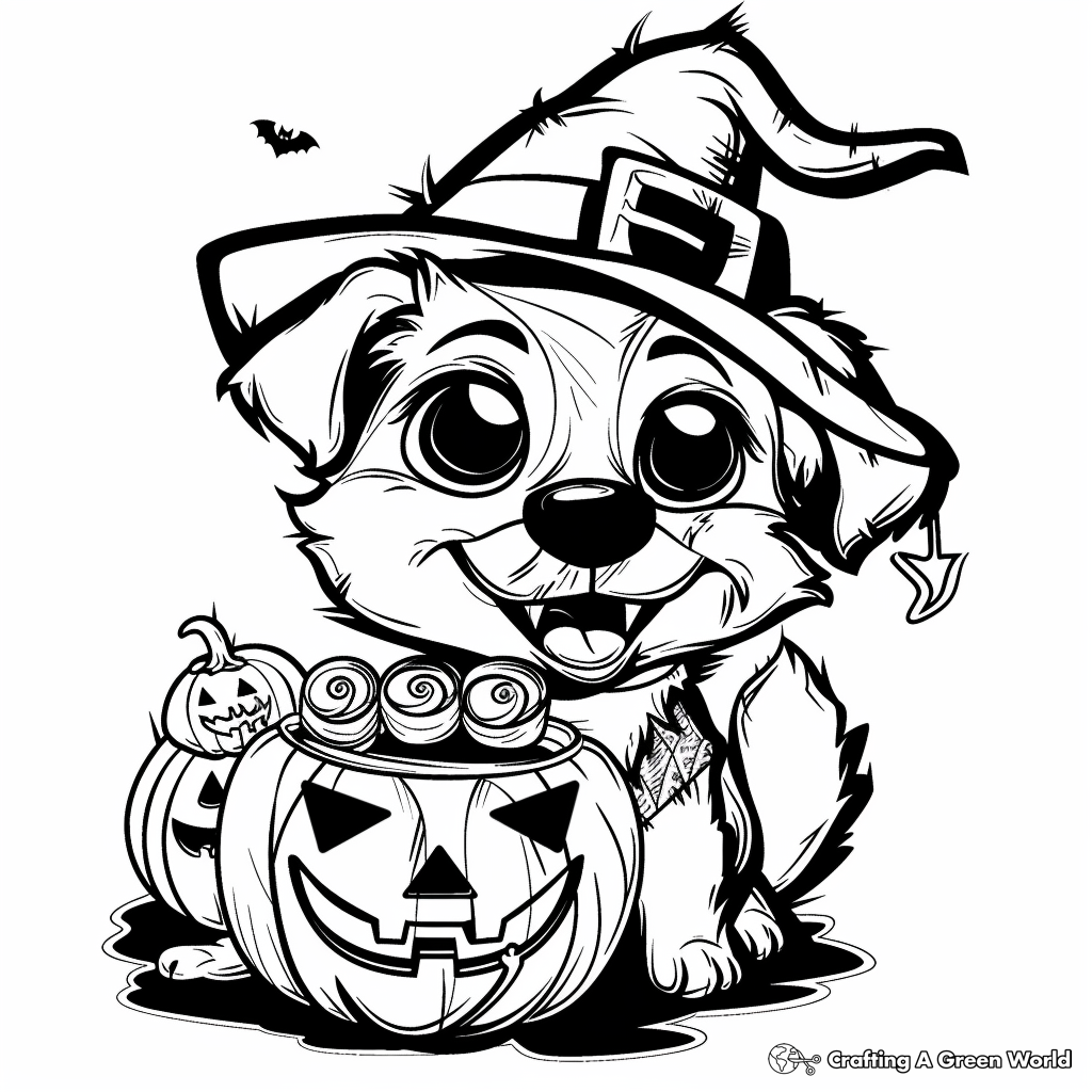 Halloween Dog Coloring Pages Free Printable 