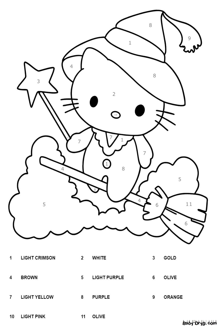hello kitty halloween coloring page
