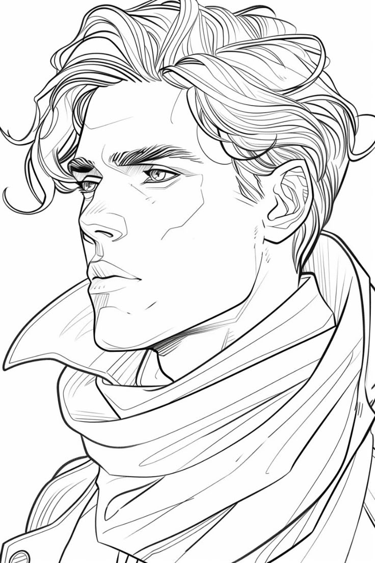 Handsome Man Coloring Page Elegant And Stylish Free Printable