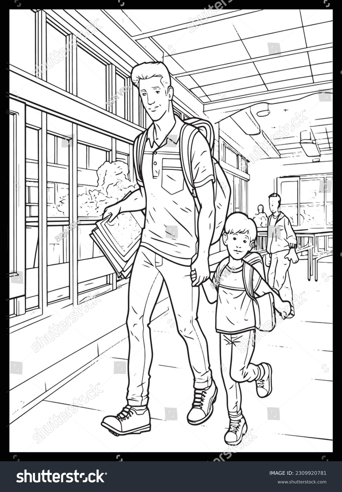 Happy Fathers Day Coloring Pages Stock Vector Royalty Free 2309920781 Shutterstock