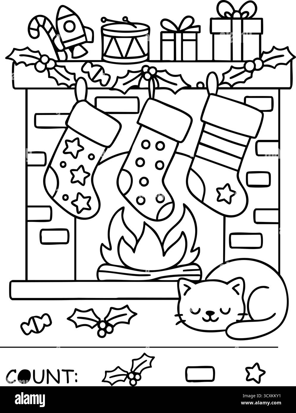 Happy Holidays Coloring Pages Printable Stock Vector Images Alamy