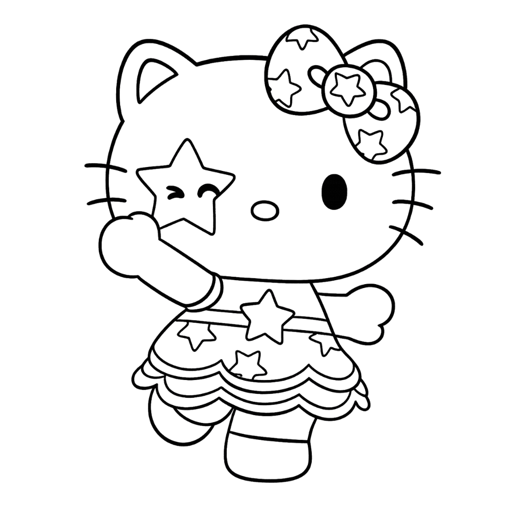 free hello kitty coloring pages
