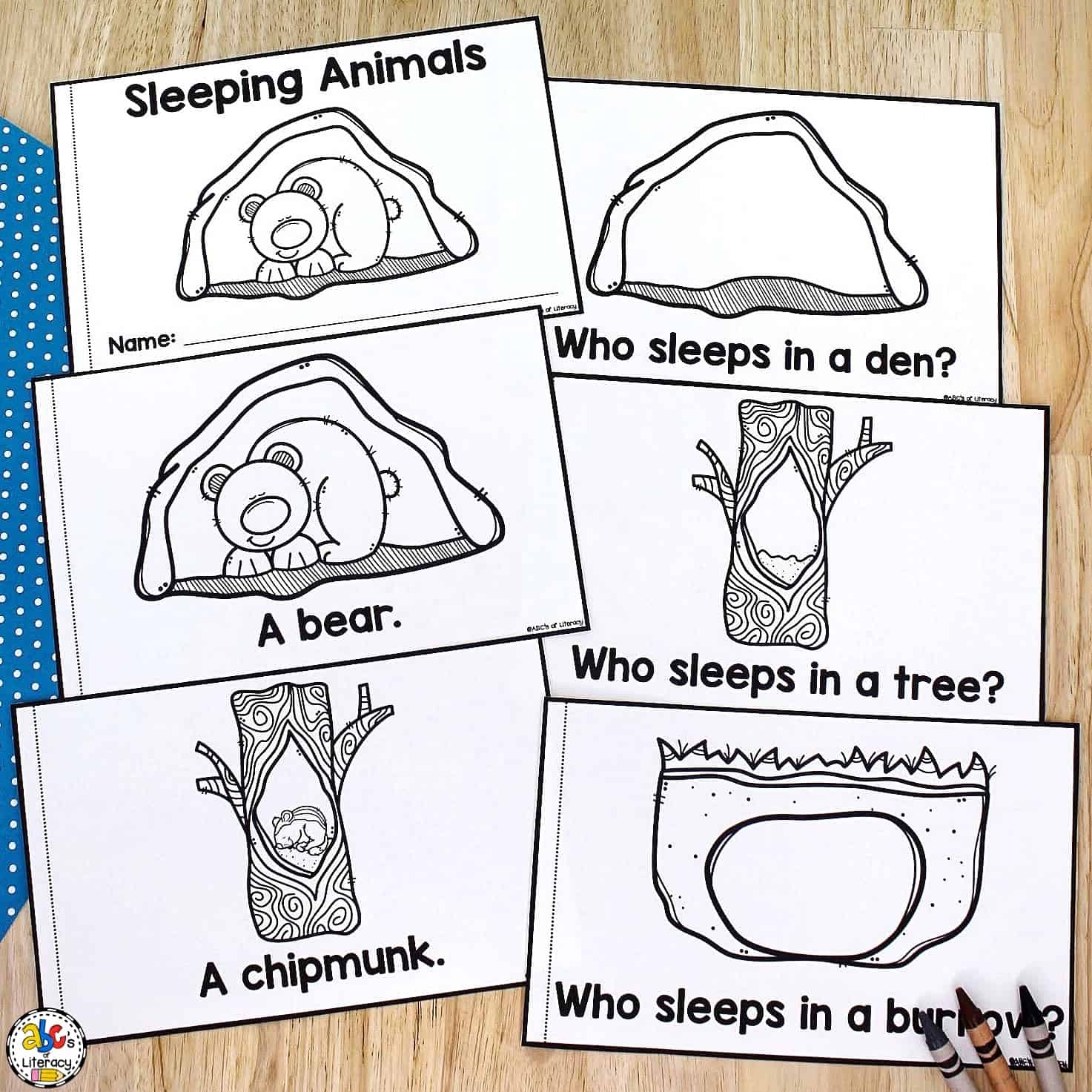 hibernation coloring pages preschool