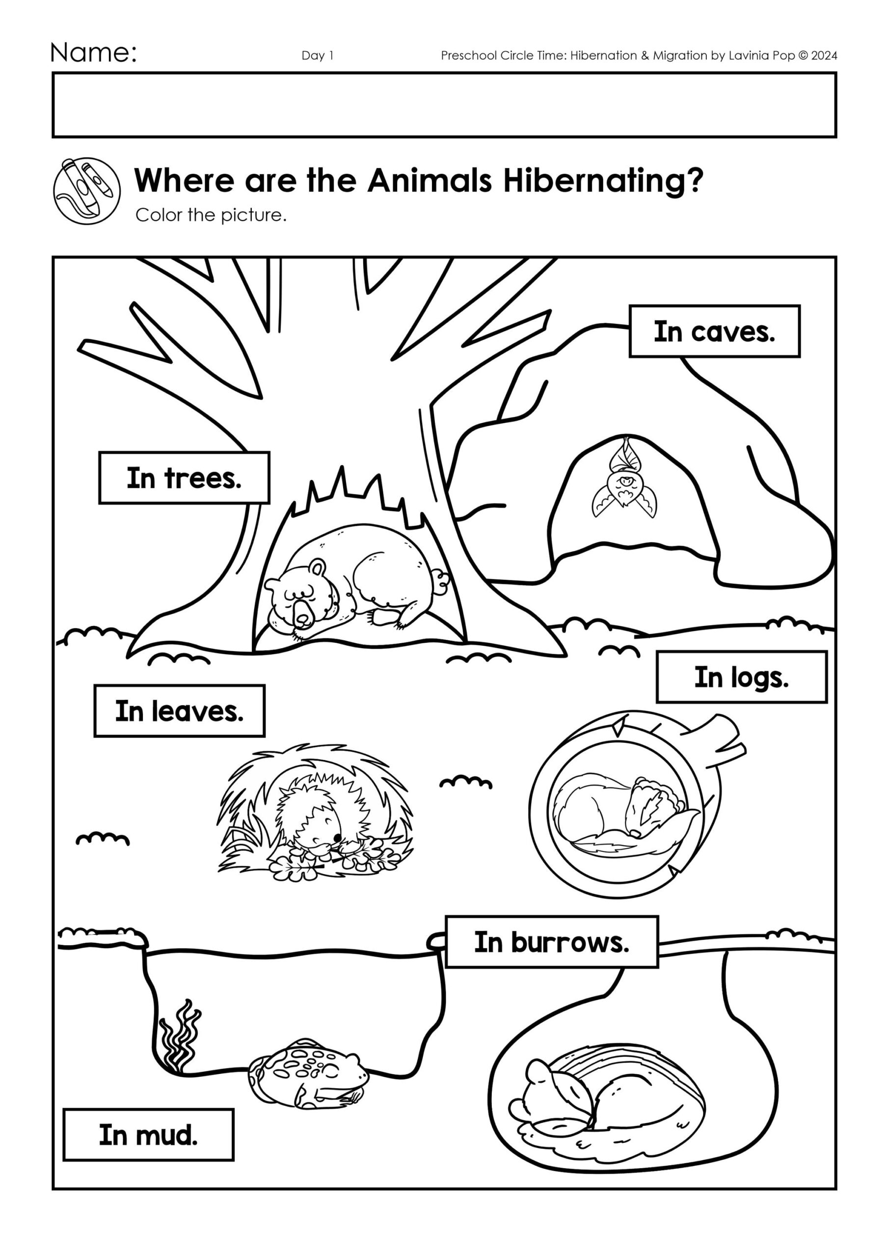 Hibernation And Migration Preschool Theme Curriculum Printables Preschool Circle Time Lessons Activities Etsy