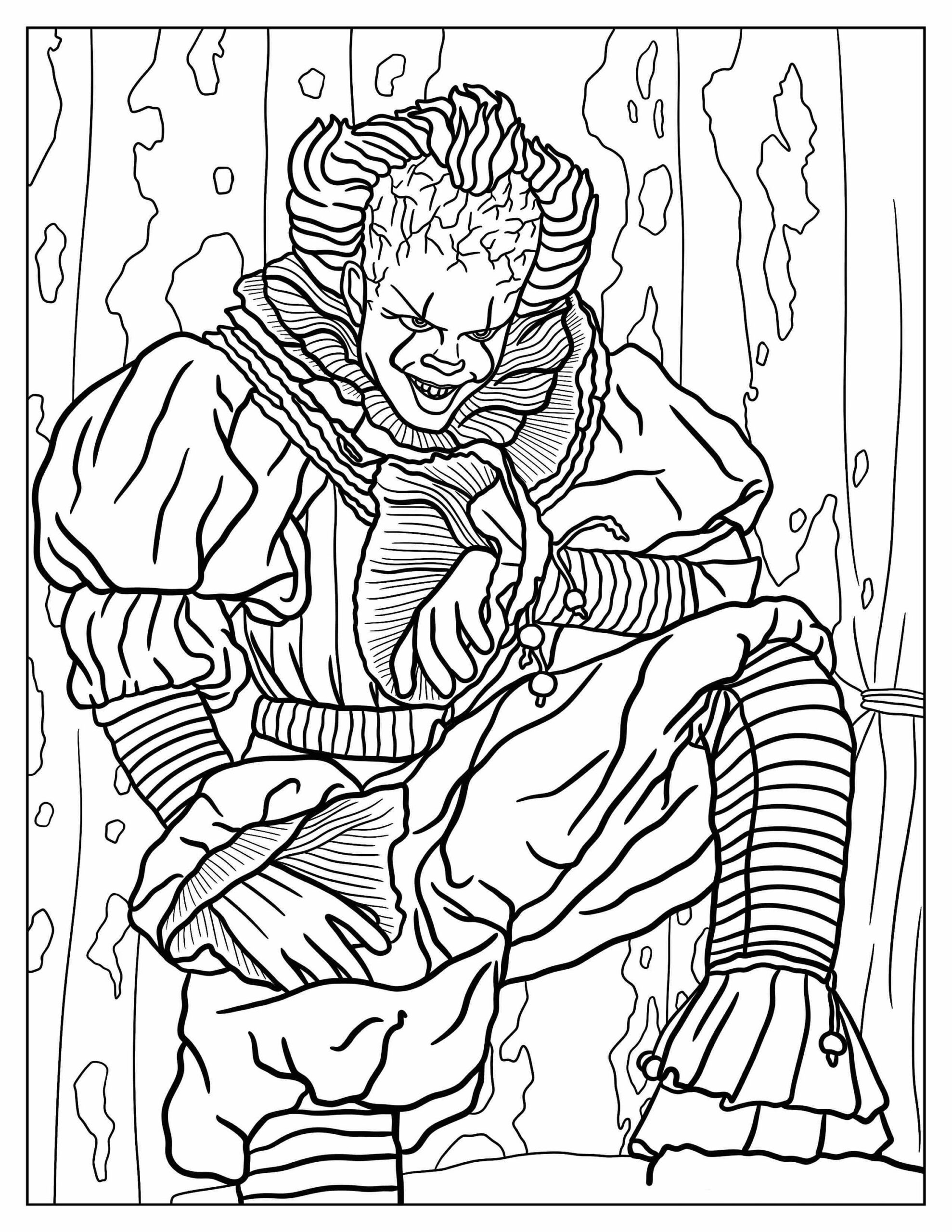 Horror Movie Inspired Coloring Pages Spooky Halloween Printable Activity PDF Instant Download Etsy