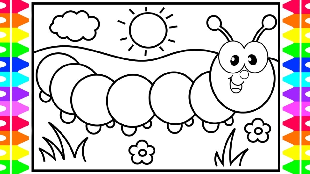 How To Draw A Caterpillar For Kids Caterpillar Coloring Pages Fun Coloring Pages For Kids YouTube