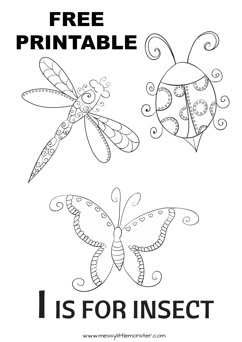free insect coloring pages for preschoolers