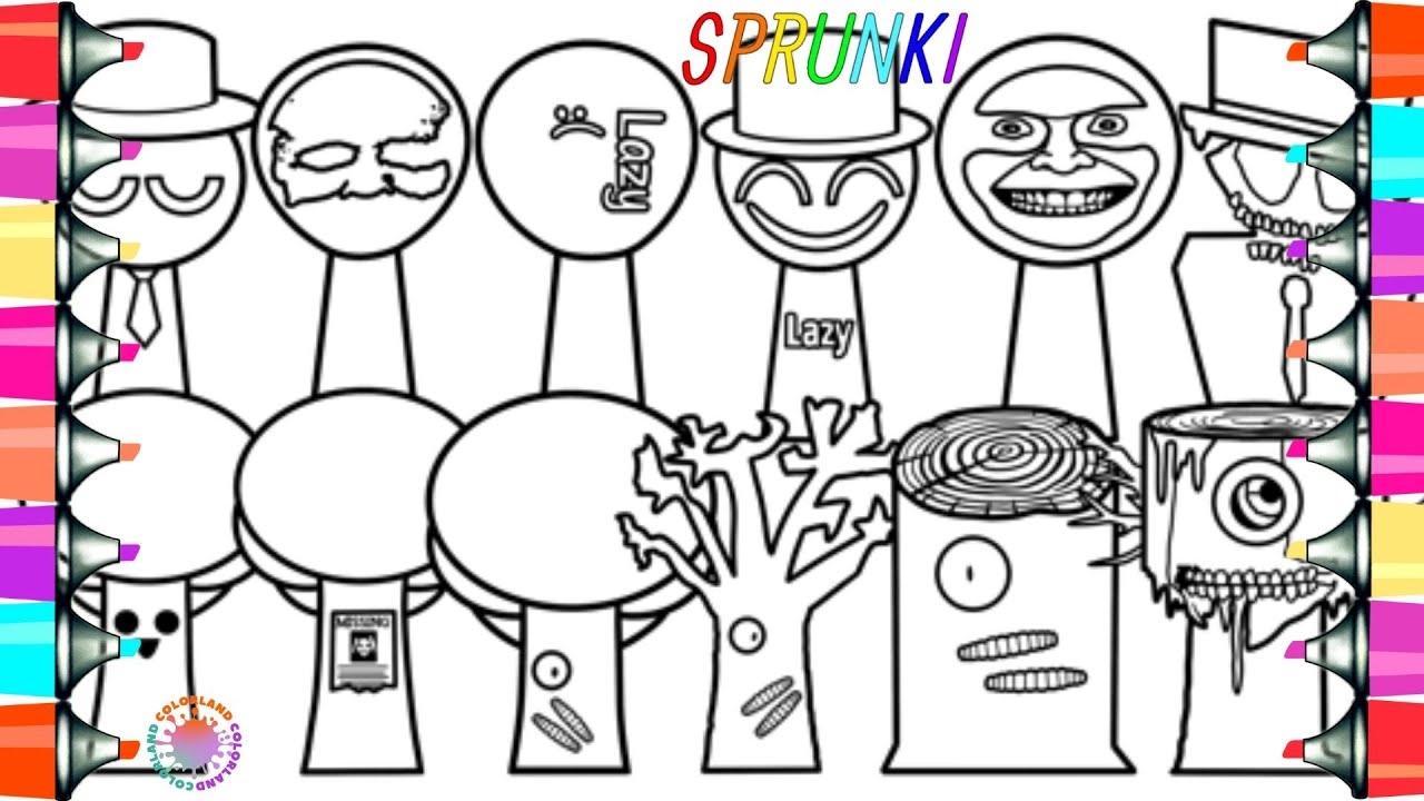 Incredibox SPRUNKI Coloring Pages Black Vs Mr Tree Phases 1 2 3 4 5 6 NCS Music YouTube