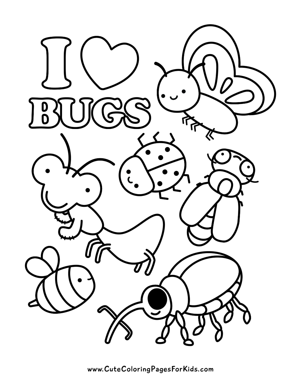 bug coloring pages preschool
