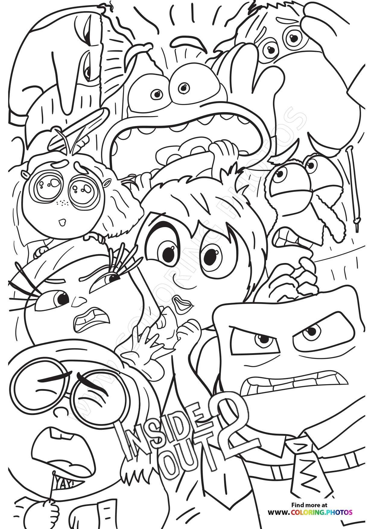 Inside Out 2 Coloring Book All New Characters Etsy