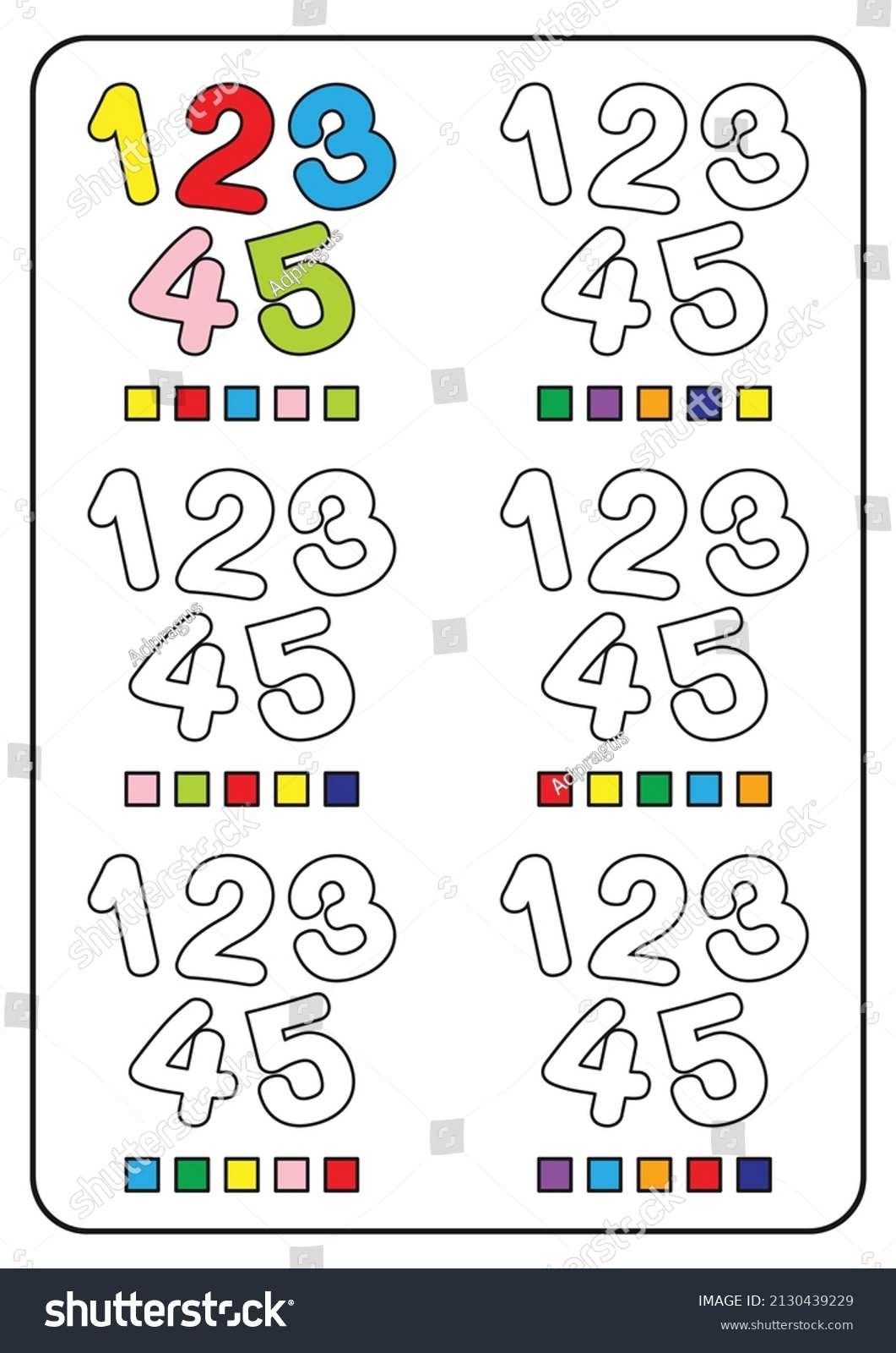 Instructional Coloring Pages Educational Games Children Stock Vector Royalty Free 2130439229 Shutterstock