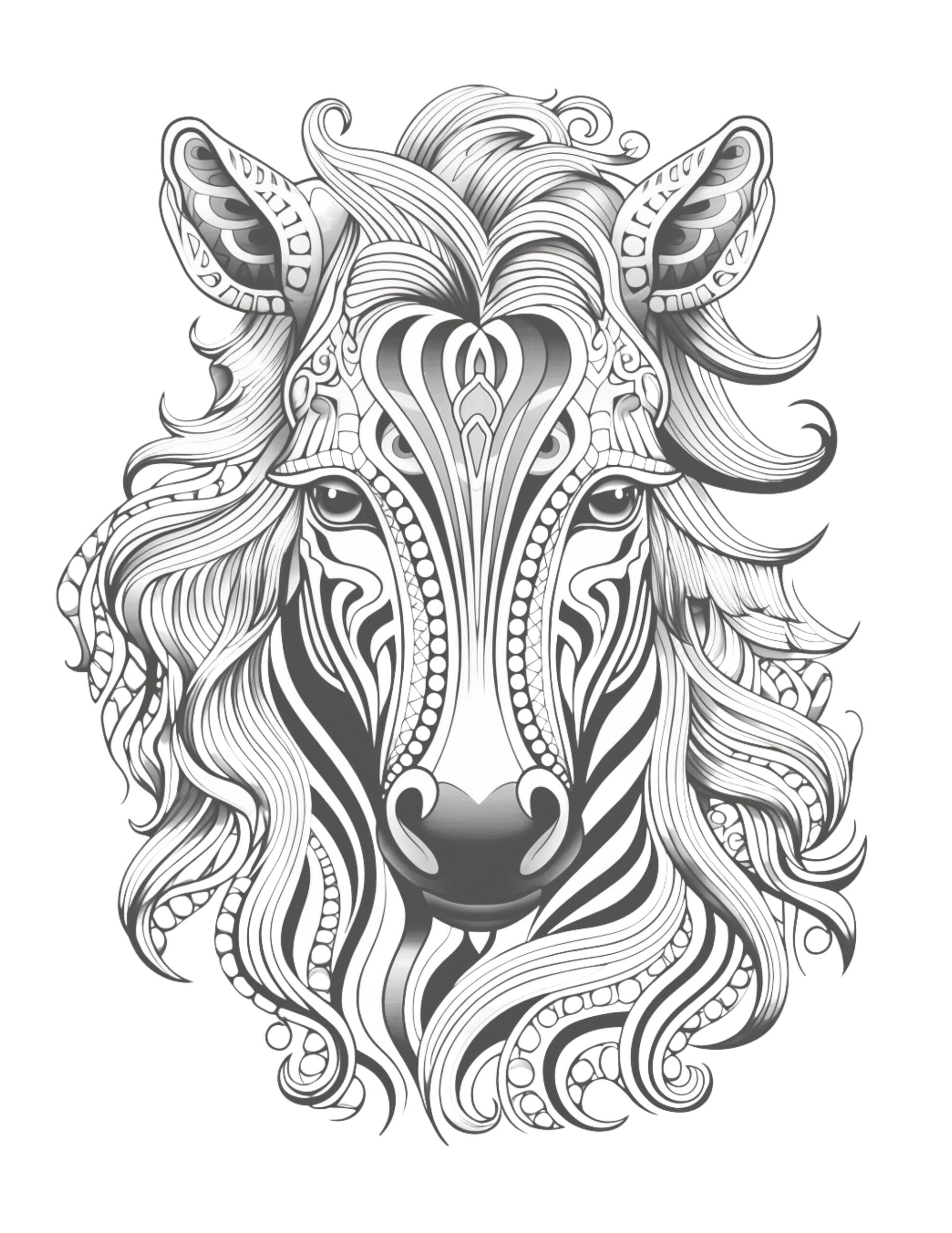 Intricate Animal Faces Coloring Pages 10 Printable Designs PDF Etsy
