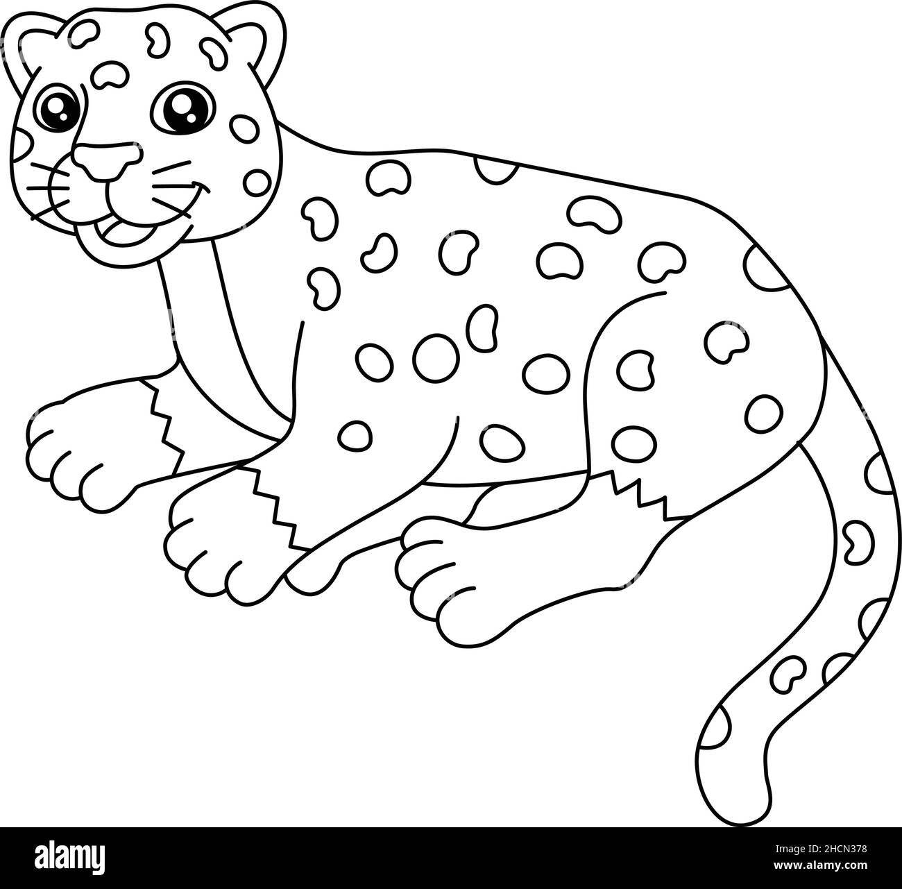 Jaguar Coloring Page Isolated For Kids Stock Vector Image Art Alamy