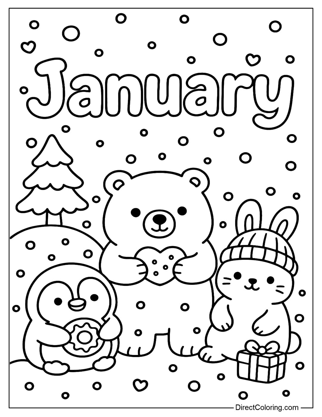 January Coloring Pages Free PDF To Download And Print