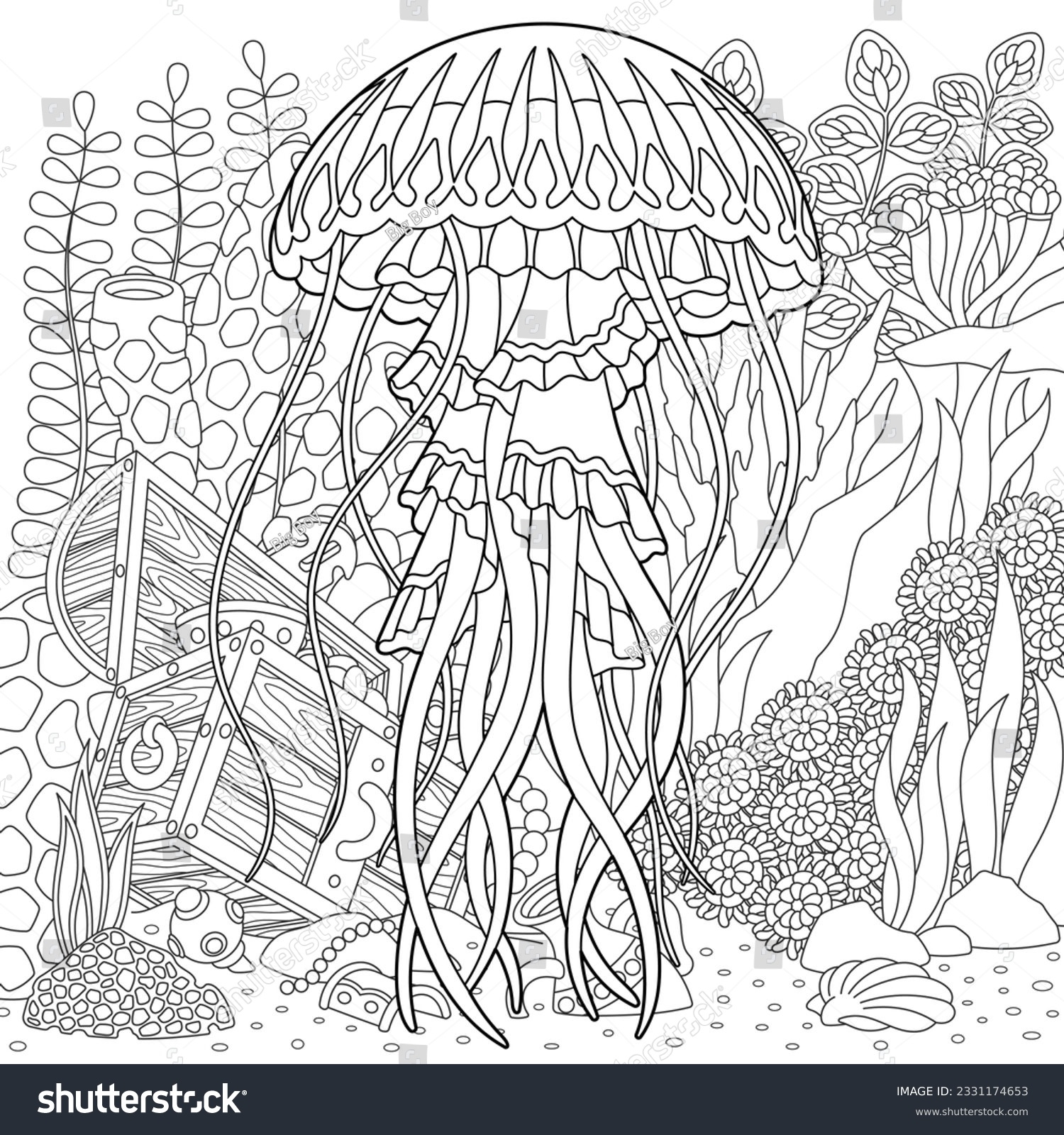 jellyfish coloring page