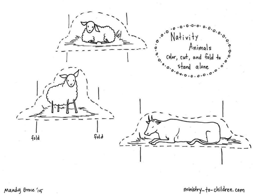 Jesus In The Manger Coloring Pages Nativity Playset Craft Ministry To Children