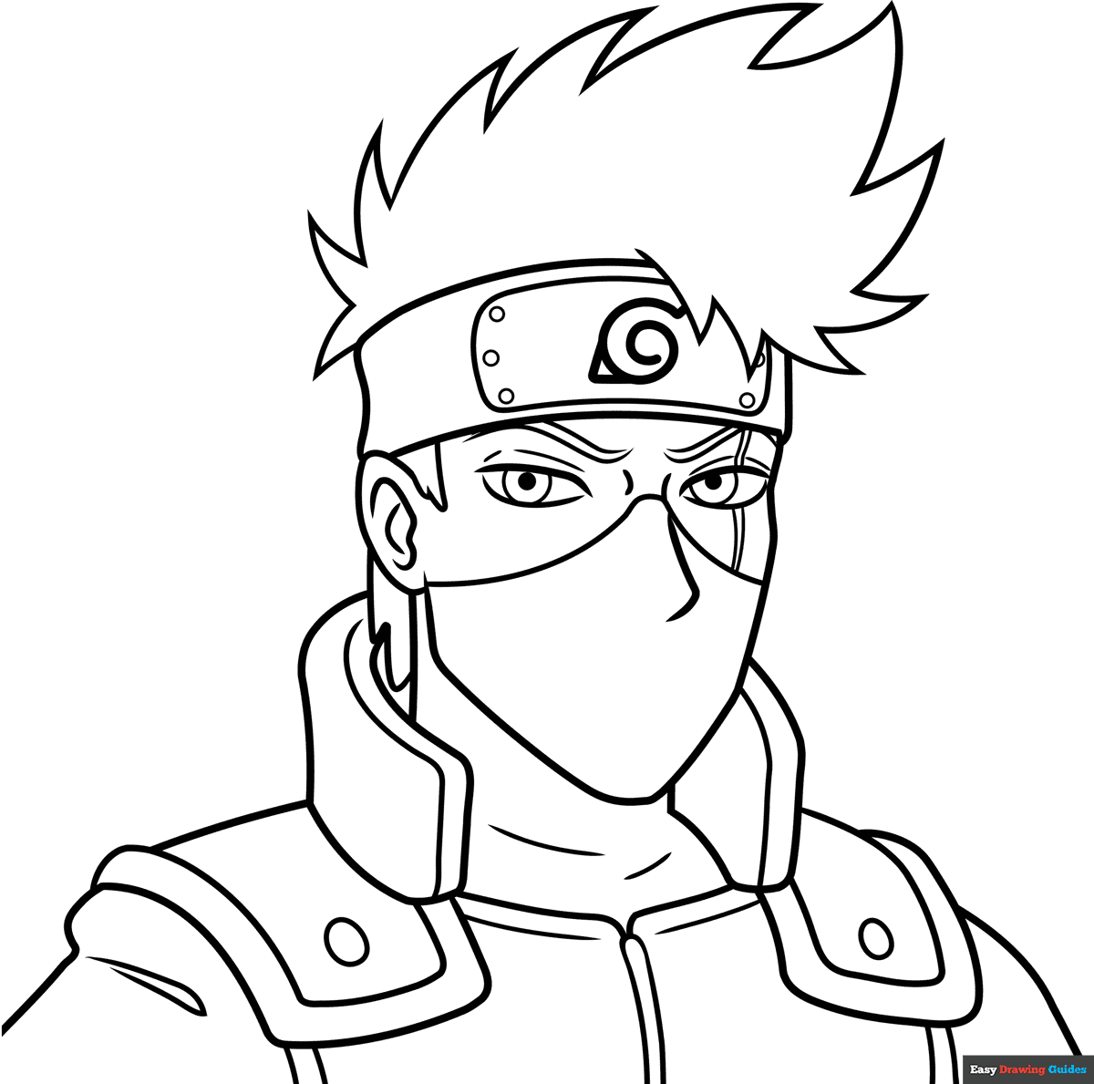 Kakashi Hatake From Naruto Coloring Page Easy Drawing Guides