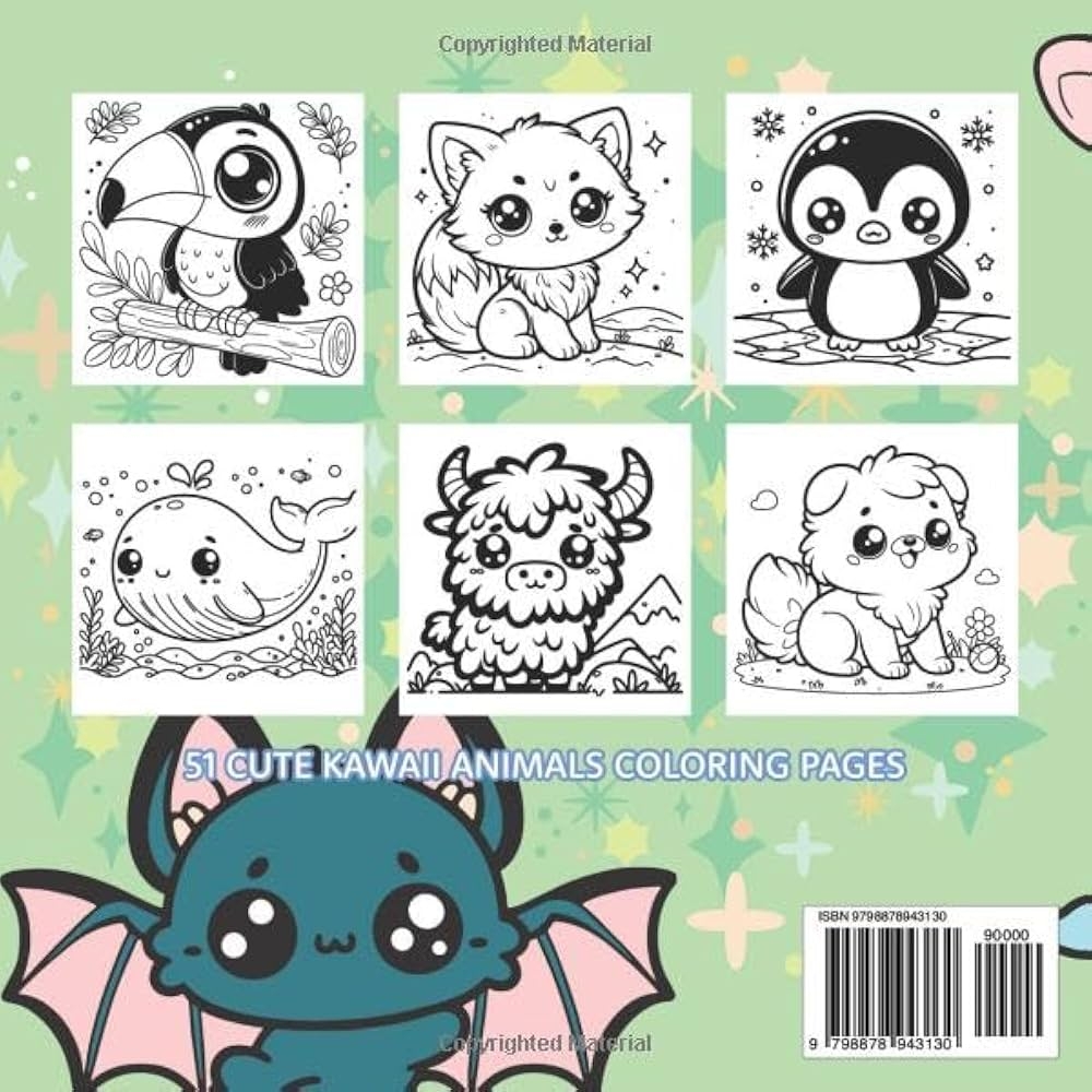 animal kawaii coloring pages