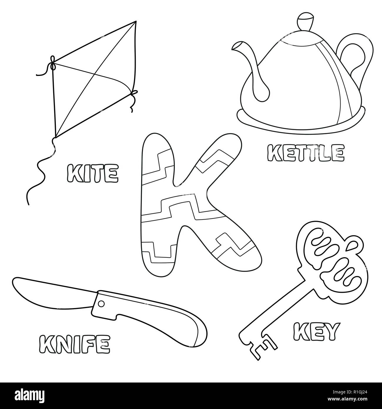 preschool letter k coloring page