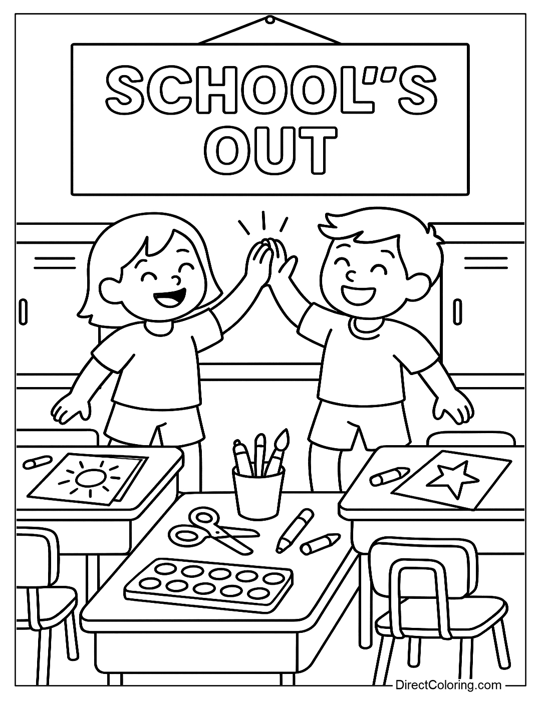 last day of preschool coloring page
