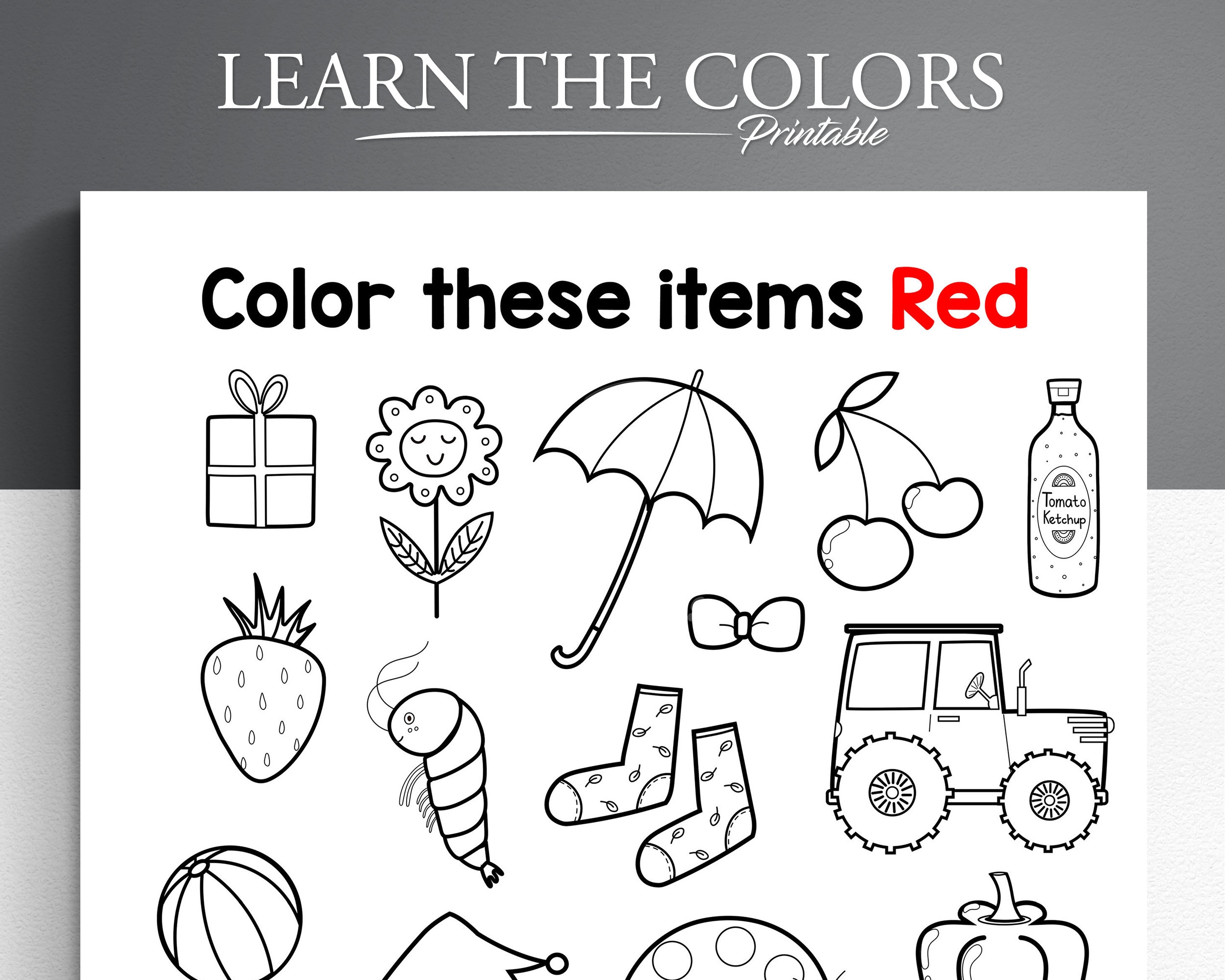 Learn Colors Printable Kids Coloring Pages Set digital Download Etsy Finland