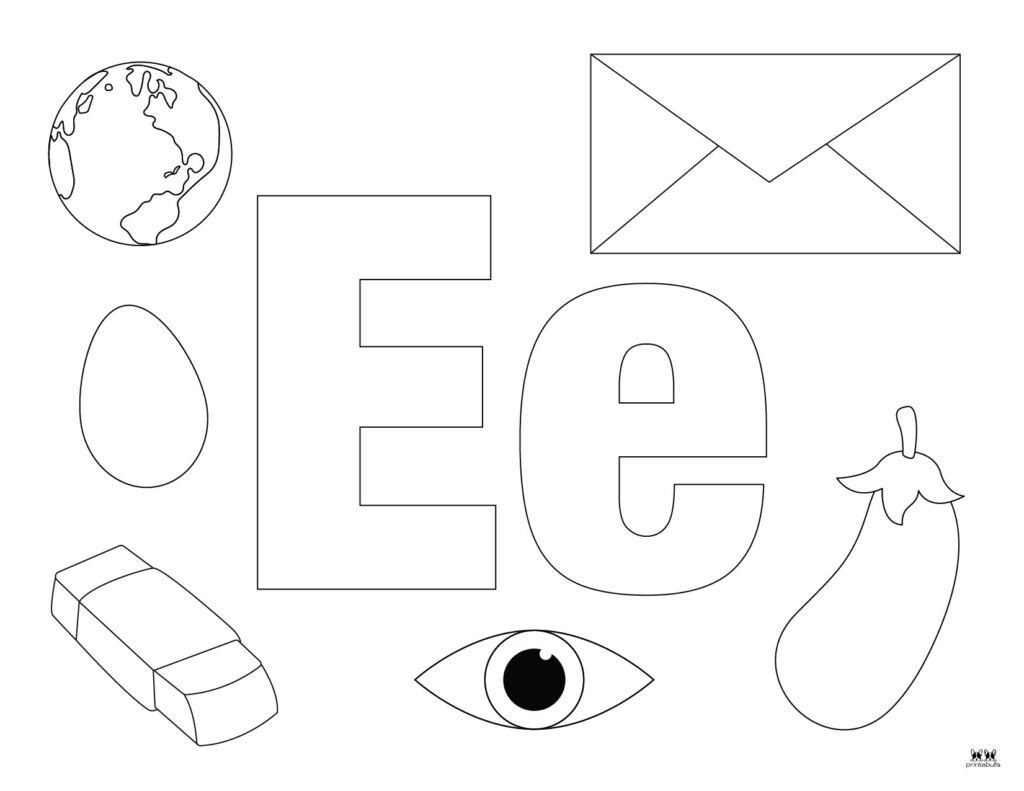 letter e coloring pages preschool