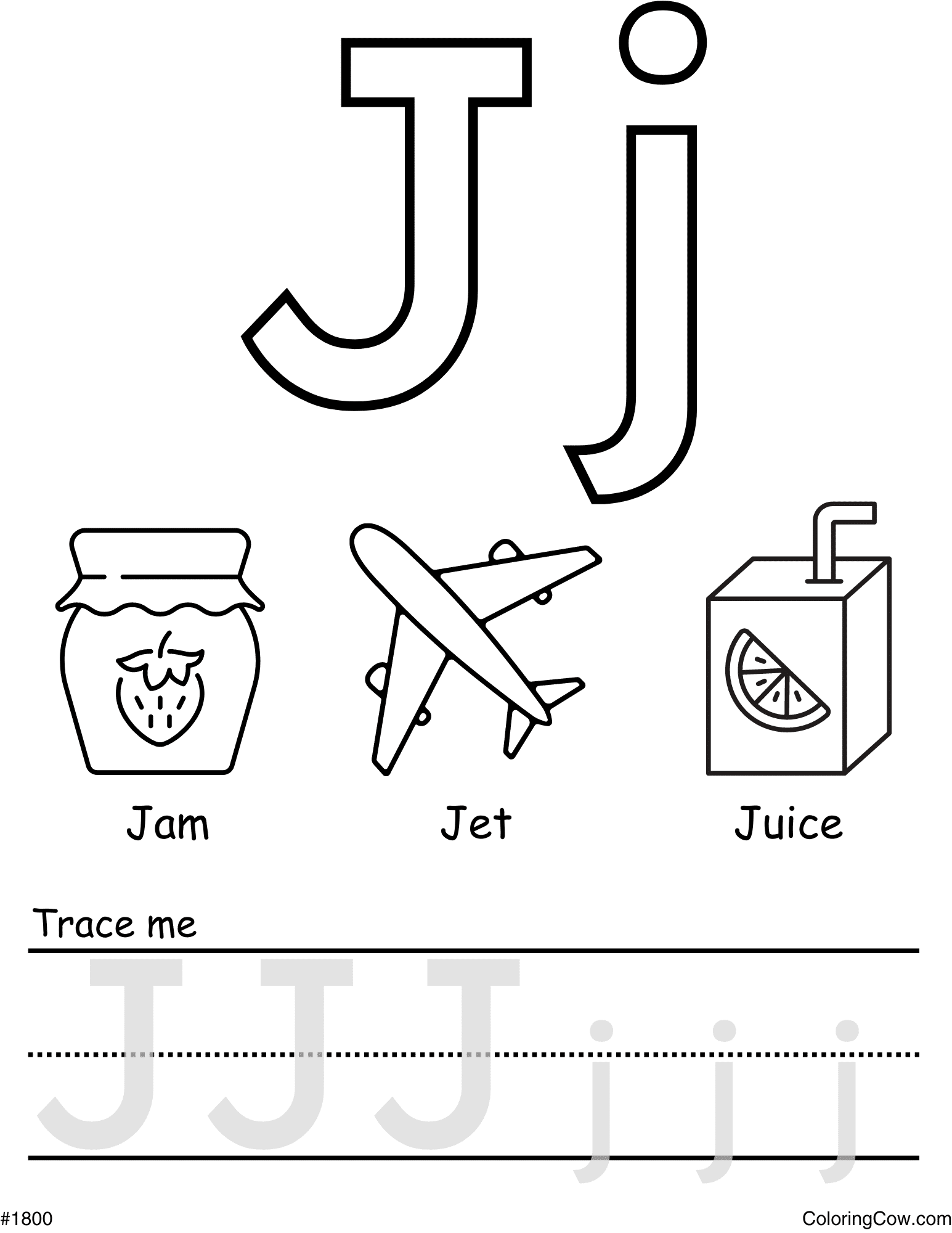 Letter J Coloring Page