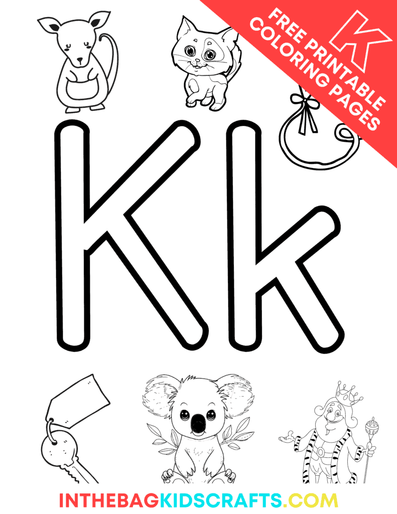 Letter K Coloring Pages FREE Printables In The Bag Kids Crafts