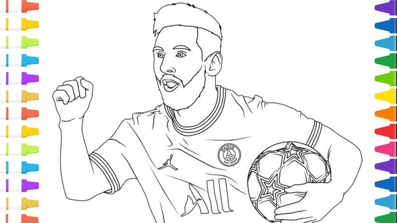 messi soccer coloring pages