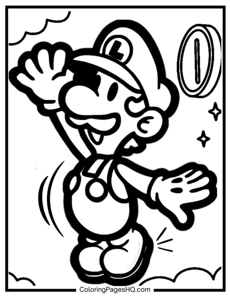 Luigi Coloring Pages Free PDF Printables Coloring Pages HQ