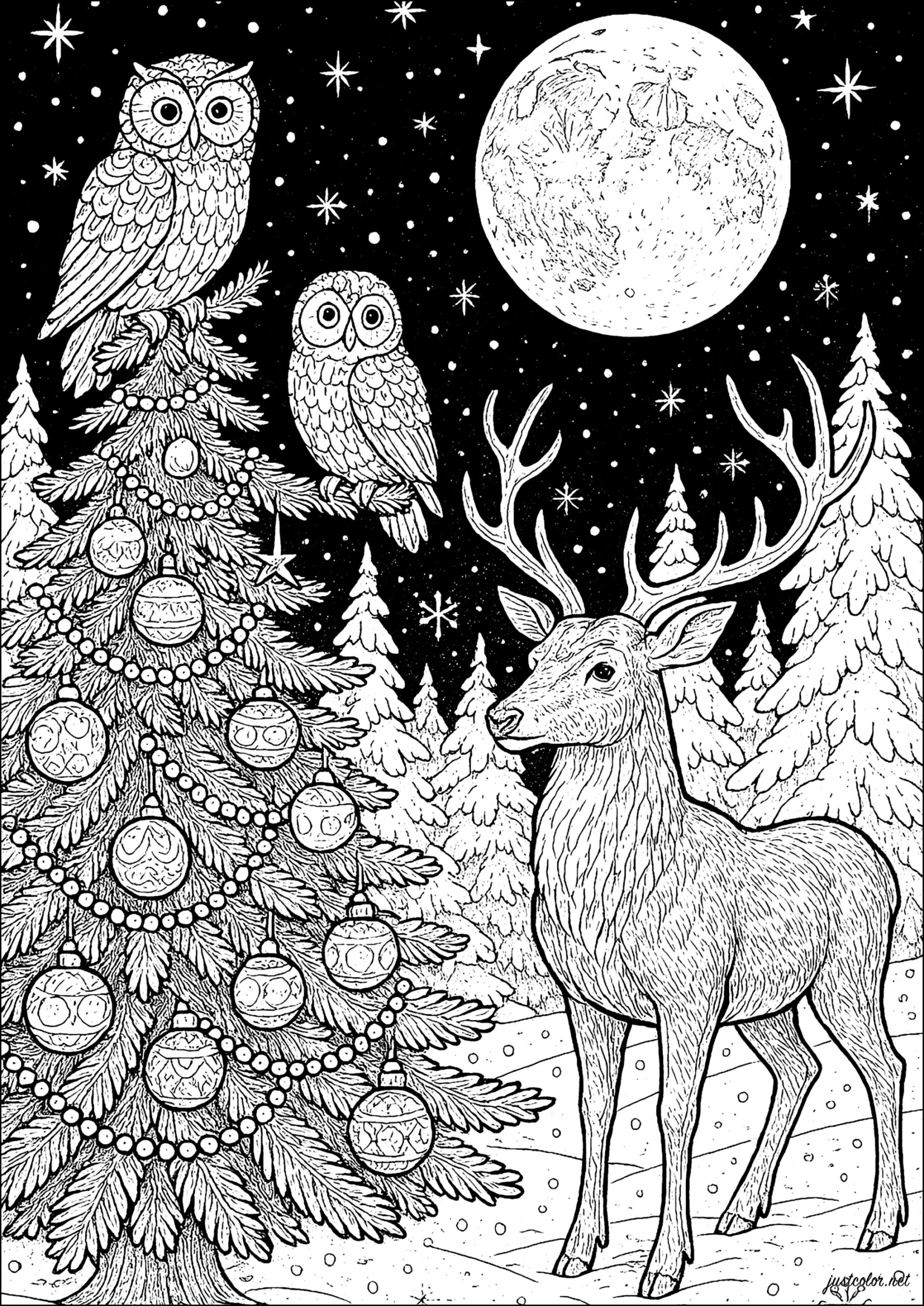christmas animal coloring pages printable