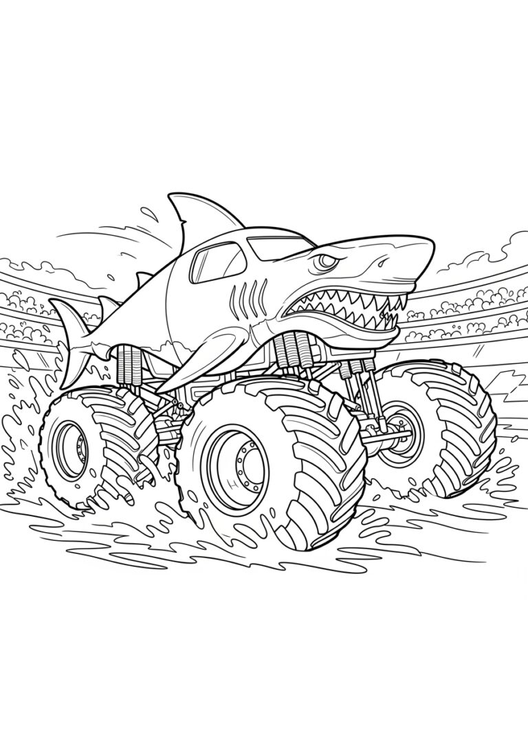 Megalodon Monster Jam Coloring Page Download Print