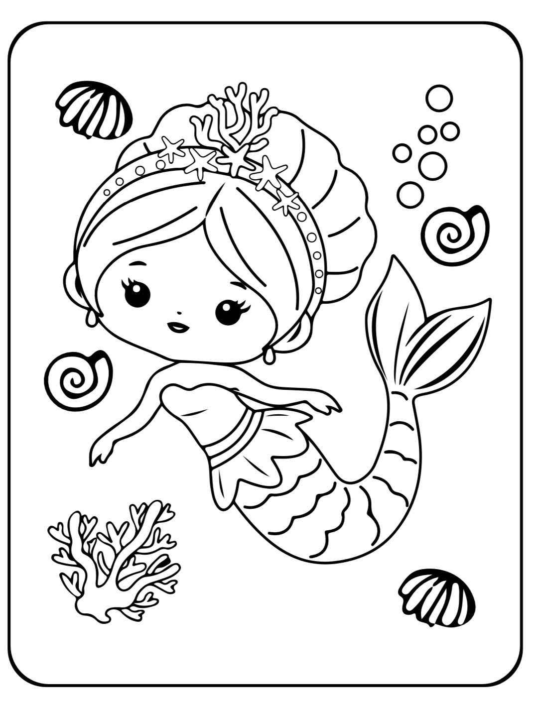Mermaid Coloring Pages Etsy