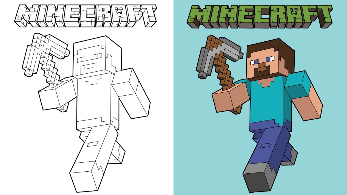minecraft free coloring pages
