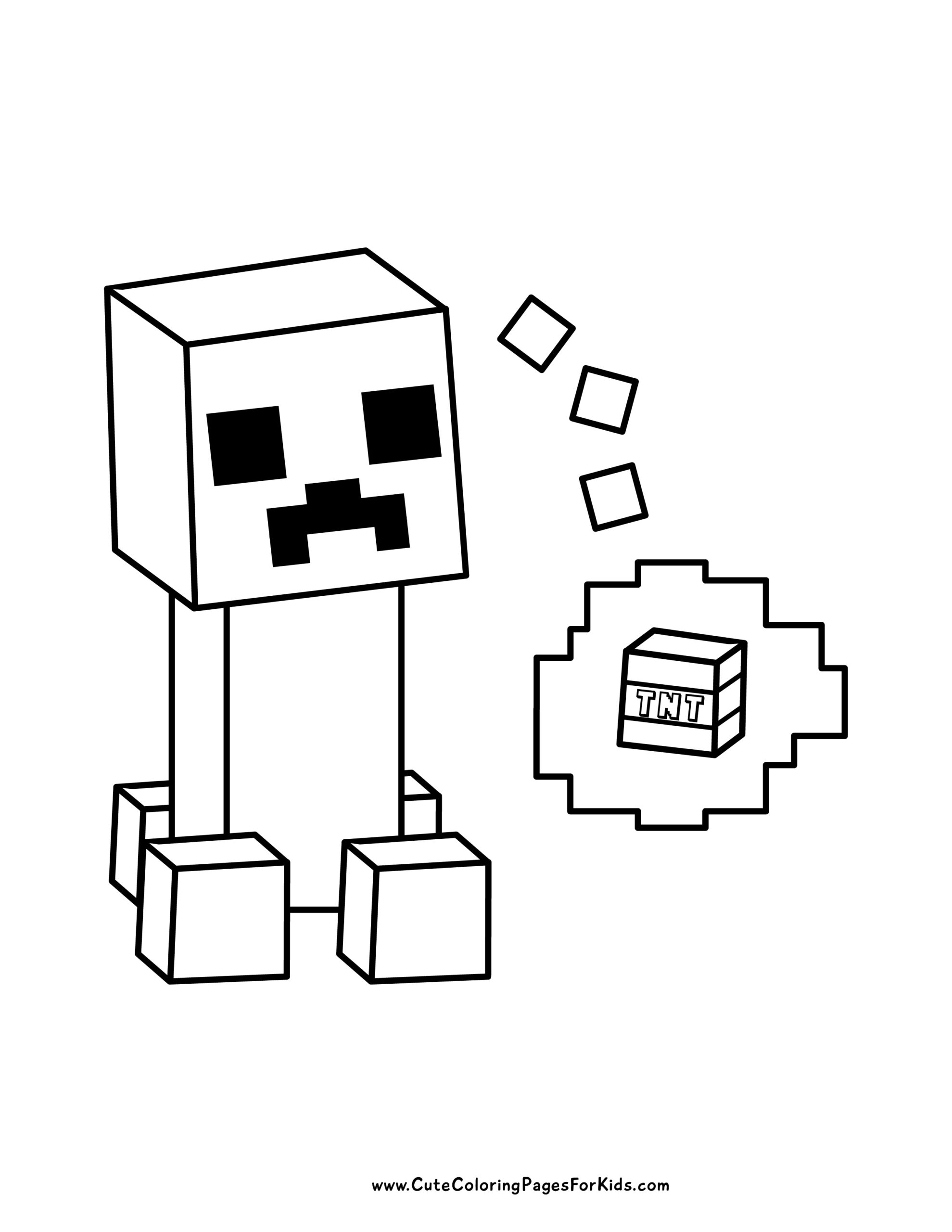 minecraft animals coloring pages