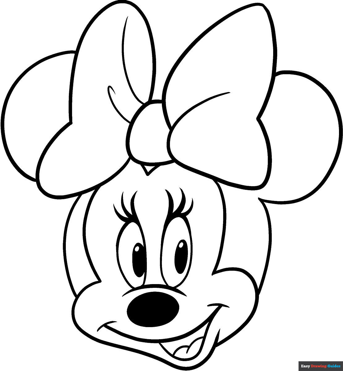 Minnie Mouse Coloring Page Easy Drawing Guides