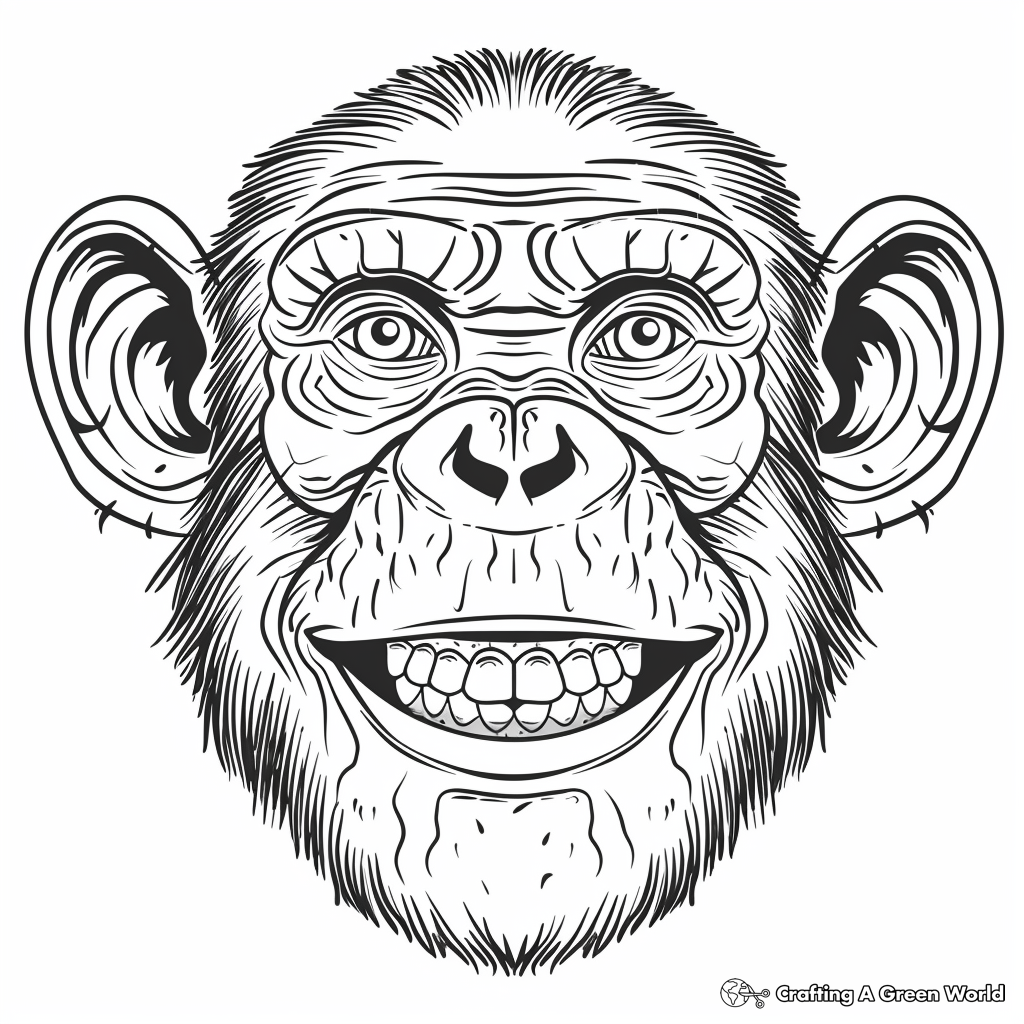 Monkey Face Coloring Pages Free Printable 