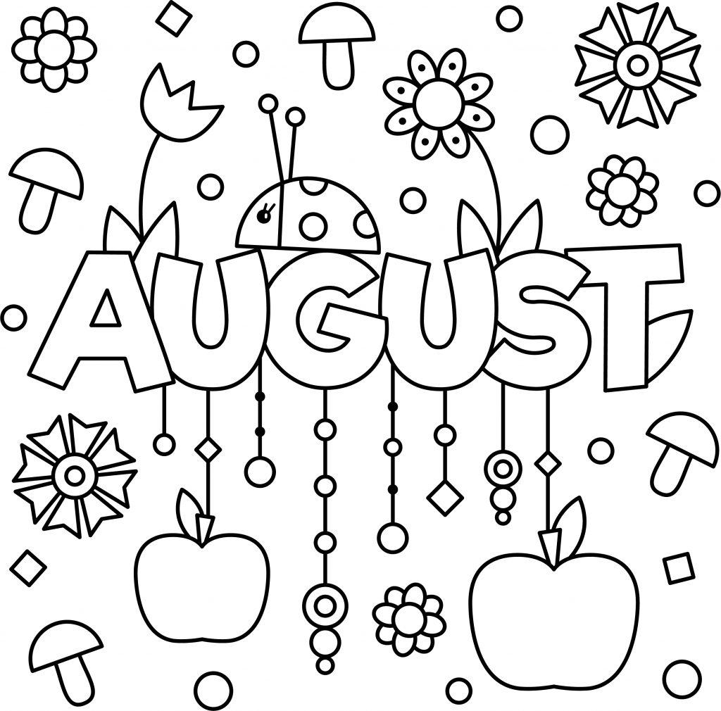 Monthly August Colouring Page Printable Thrifty Mommas Tips