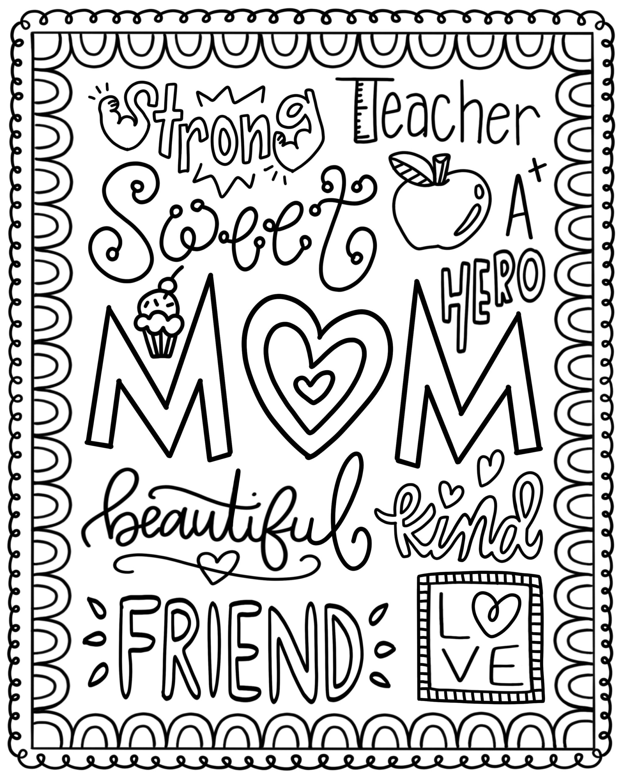 Mother s Day Coloring Page Etsy