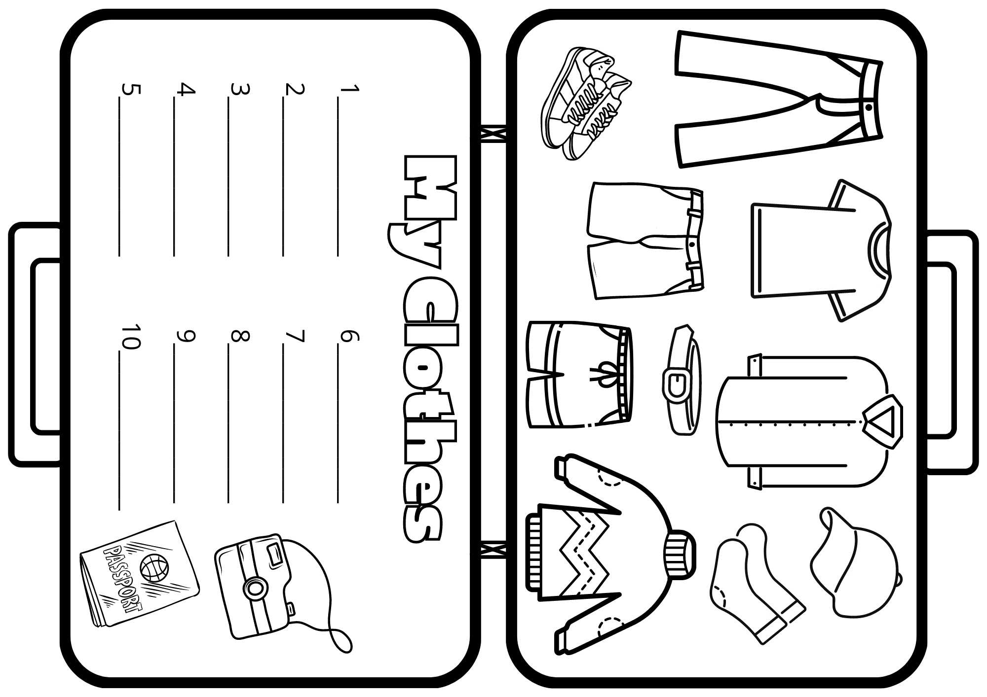 clothes coloring pages preschool