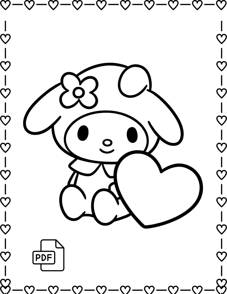My Melody Coloring Pages For Kids Cute Adorable And Kawaii Sanrio Bunny Fun With Printable Designs For Creative Play Coloring Page Kids Teachers Art s Ko fi Shop
