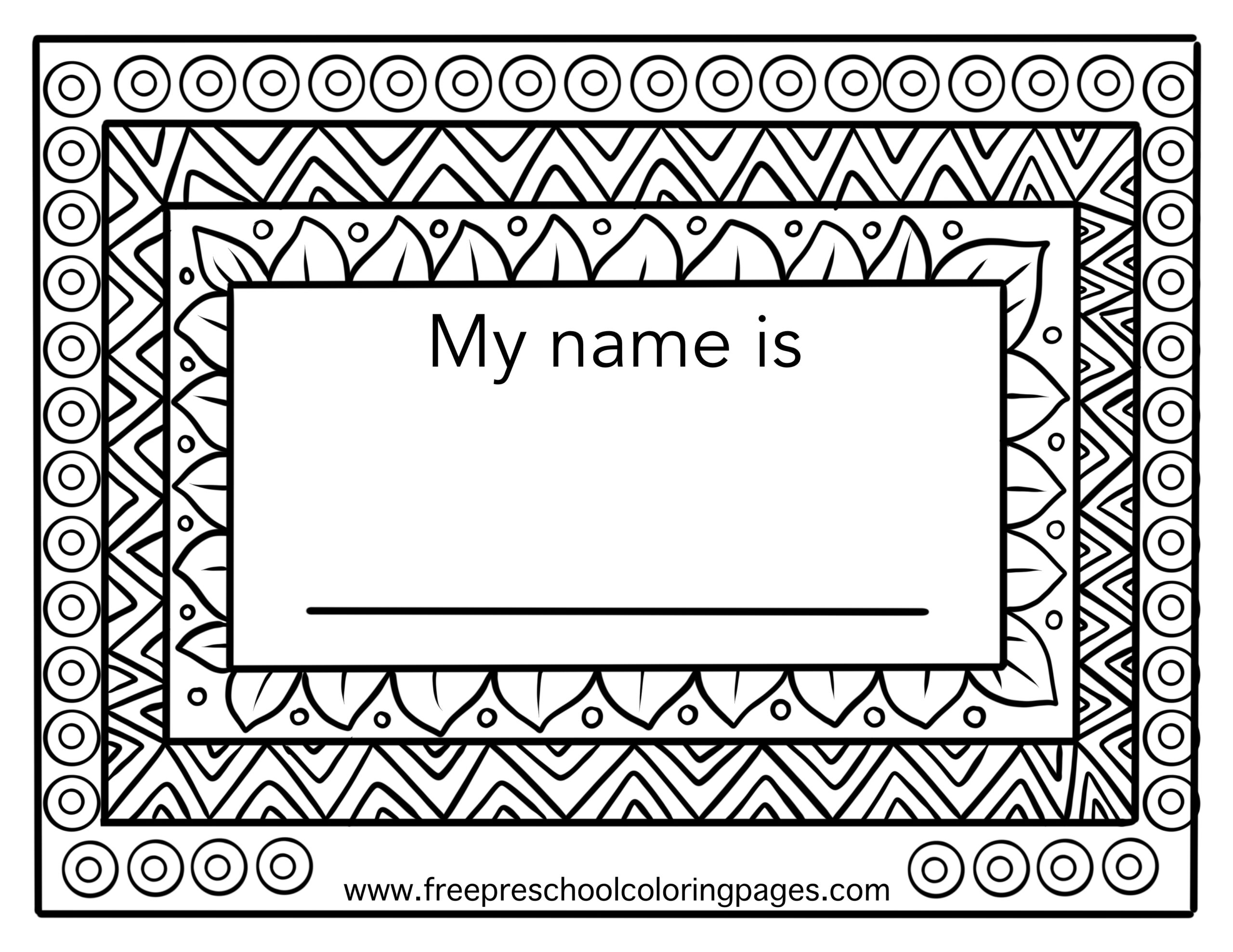 Name Coloring Pages Free Preschool Printable