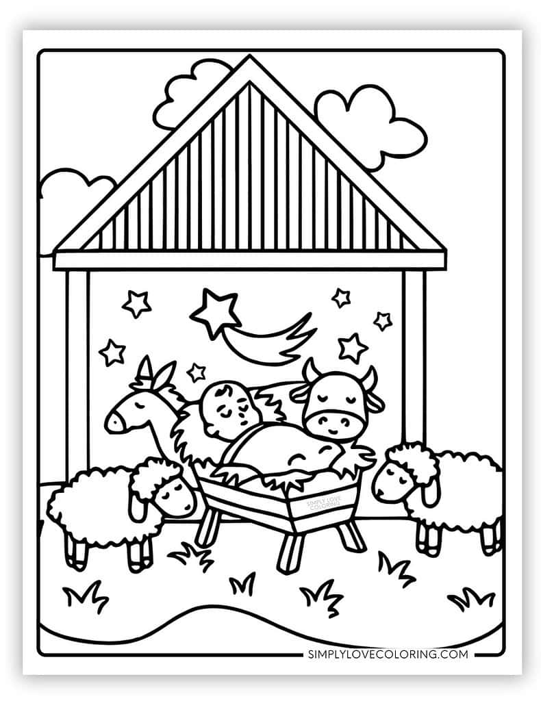 Nativity Coloring Pages Free PDF Printables Simply Love Coloring
