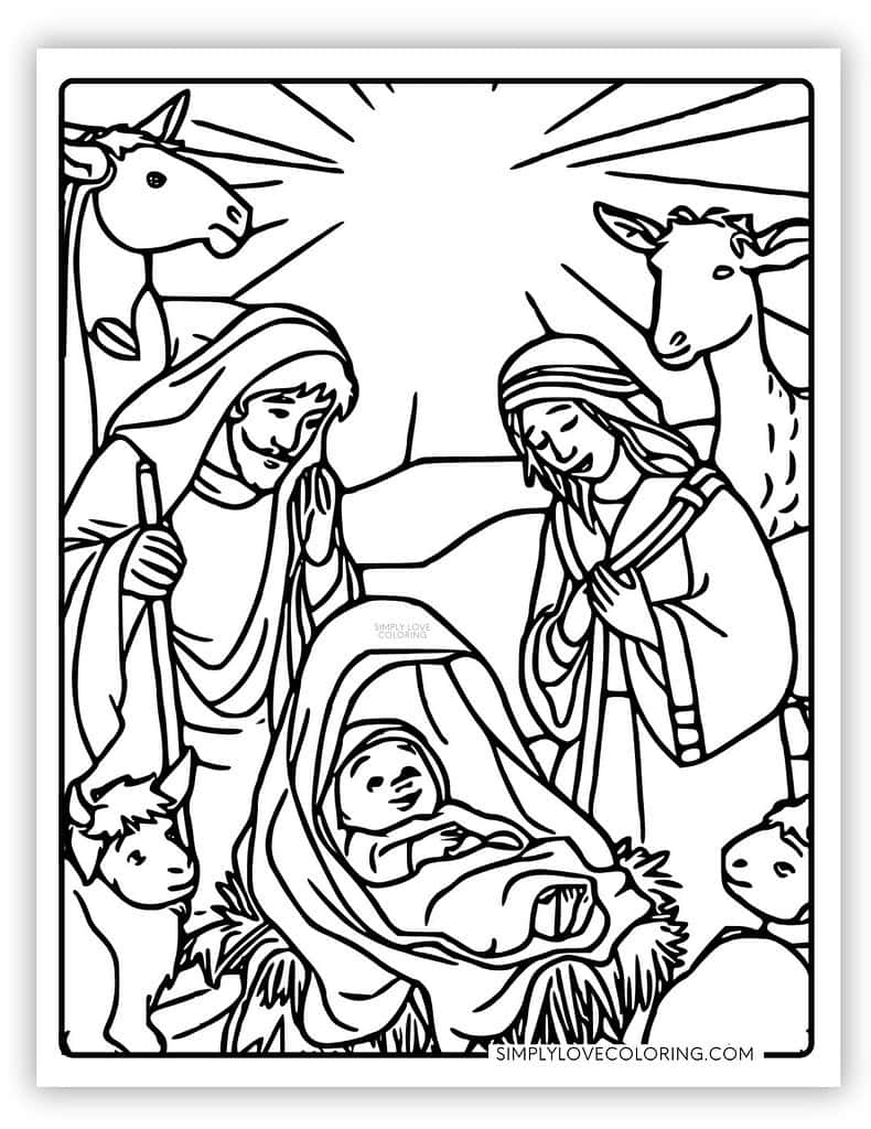 Nativity Coloring Pages Free PDF Printables Simply Love Coloring