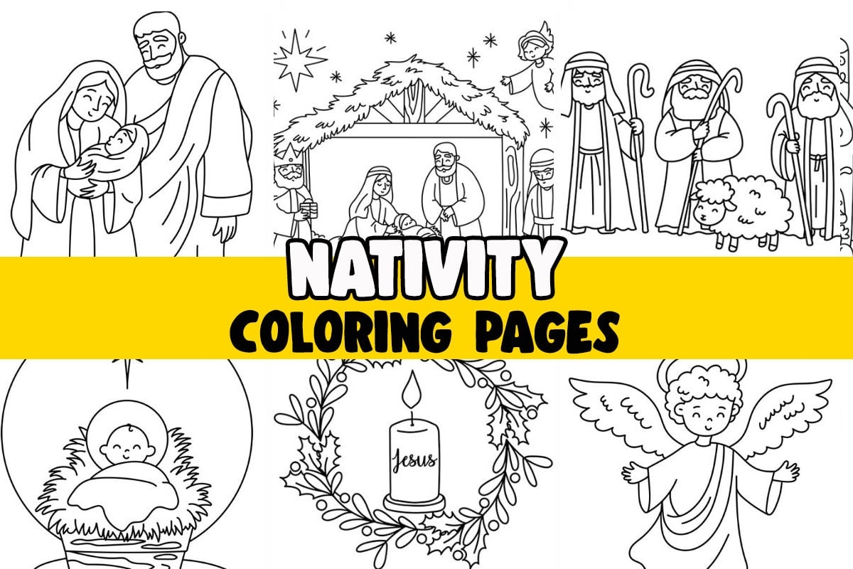 preschool printable nativity coloring page
