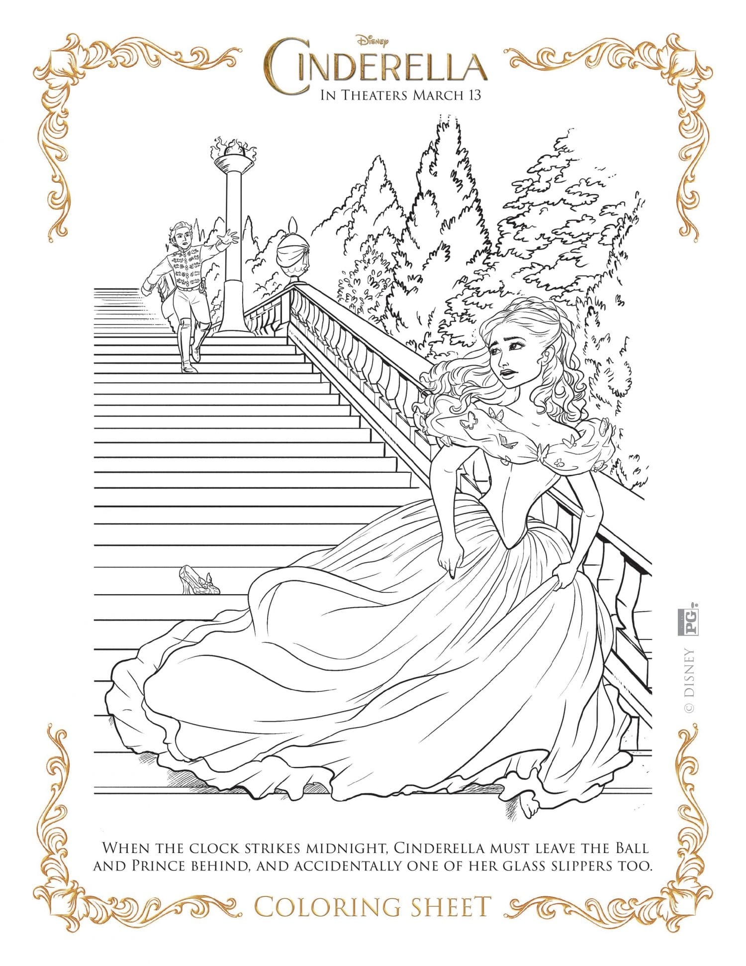 NEW Disney s Cinderella Coloring Pages And Activity Sheets