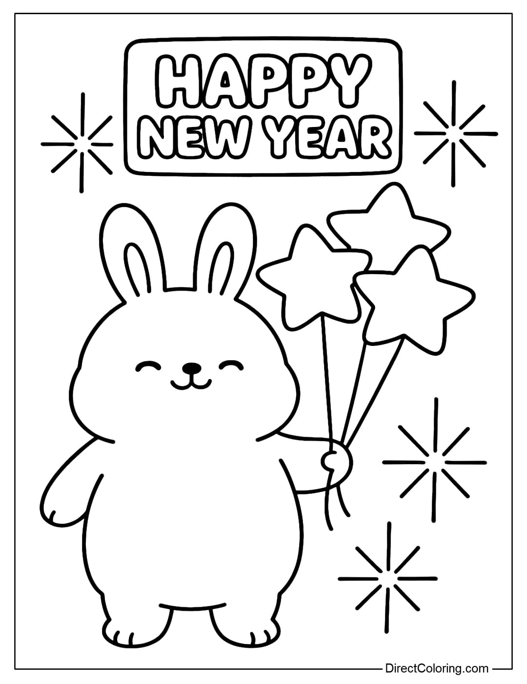 New Year Coloring Pages Free PDF To Download And Print