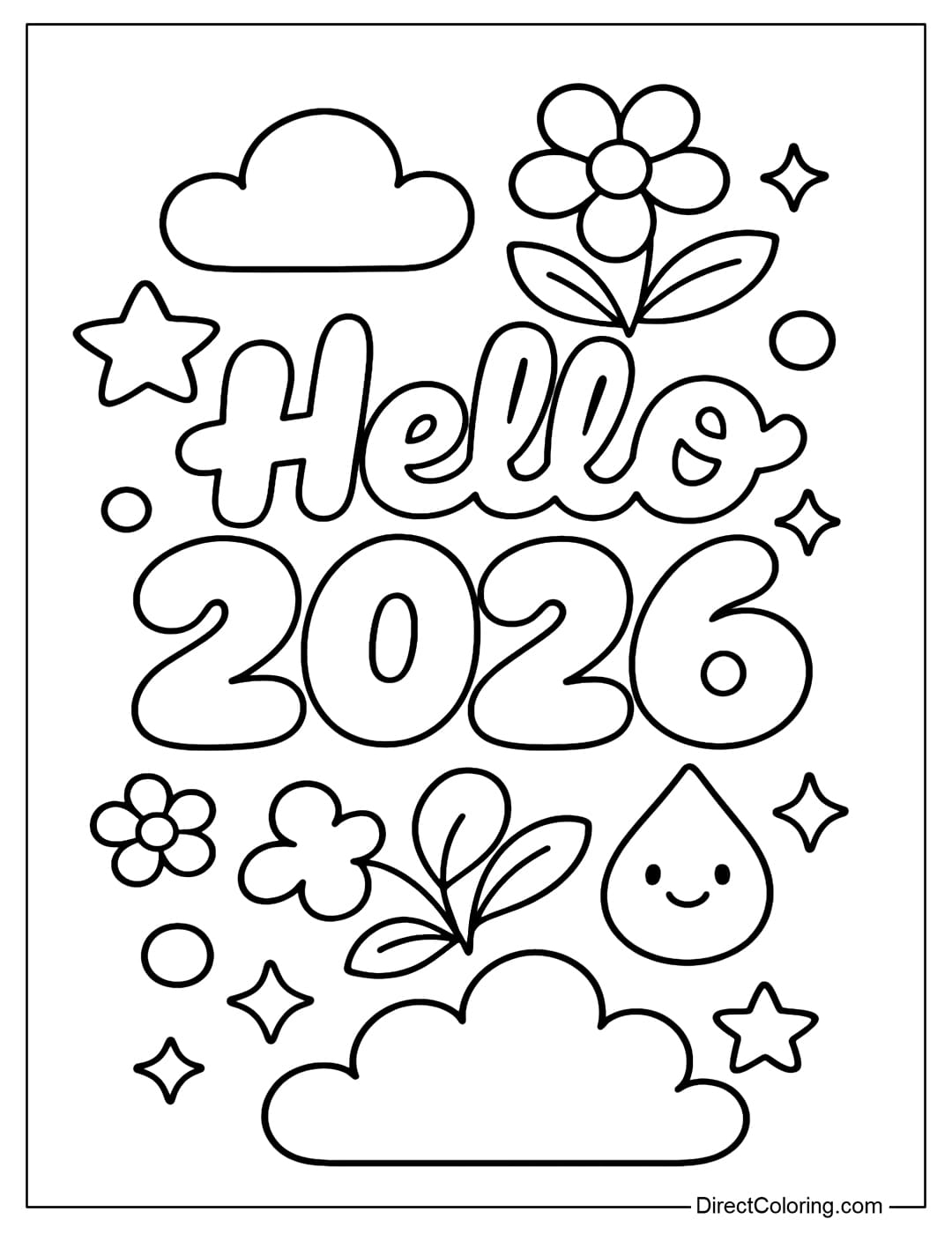 New Year Coloring Pages Free PDF To Download And Print
