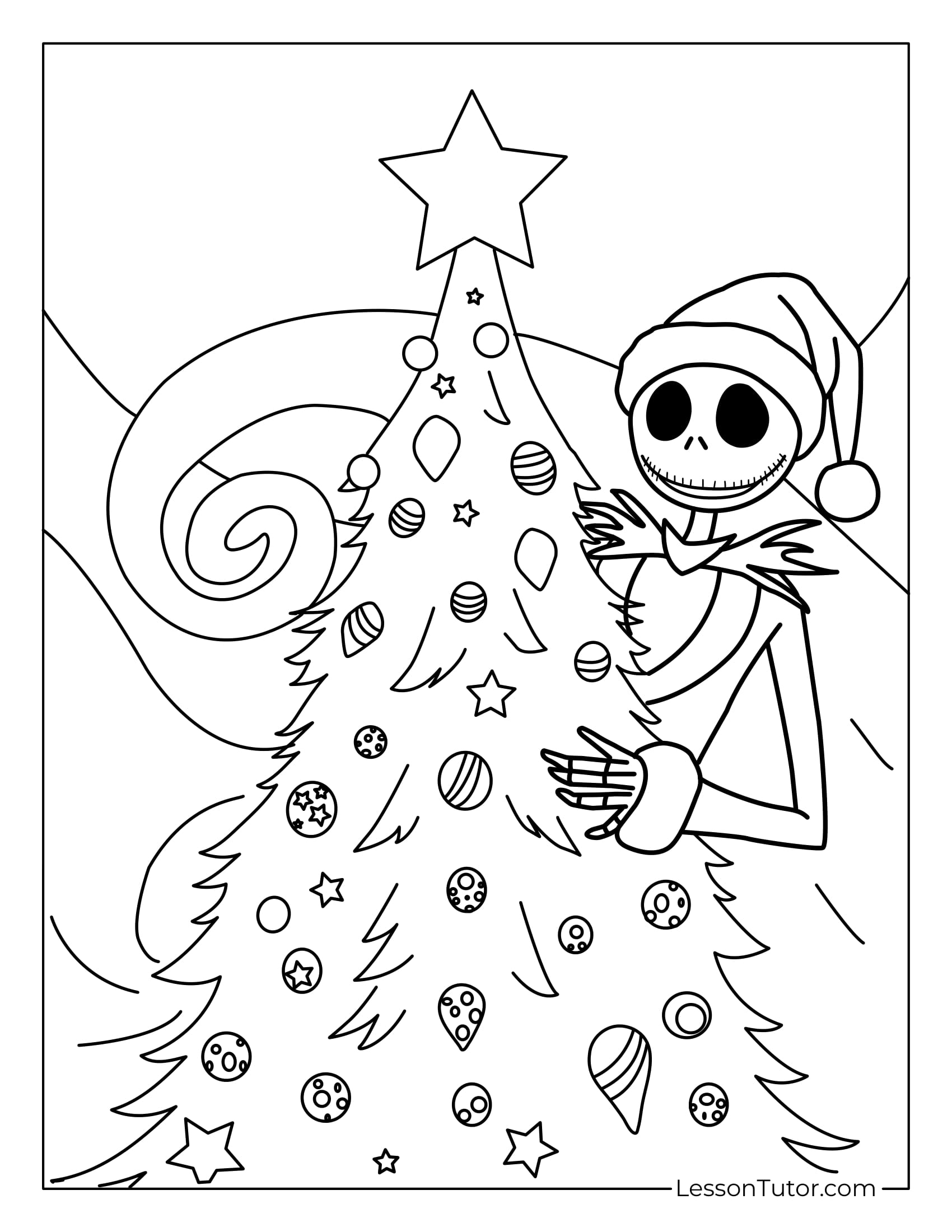Nightmare Before Christmas Coloring Pages Lesson Tutor