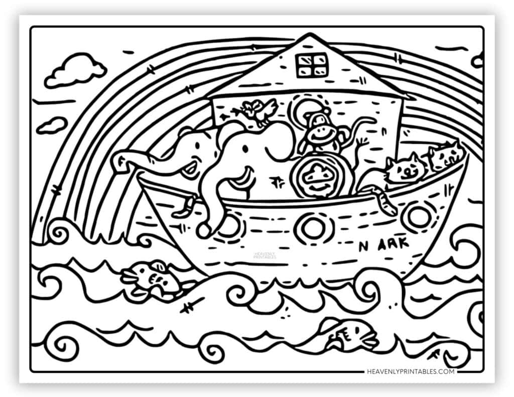 Noahs Ark Coloring Pages Free PDF Printables Heavenly Printables